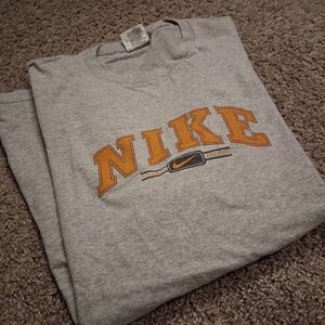 Nike Gray and Orange Short Sleeve Tee Vintage